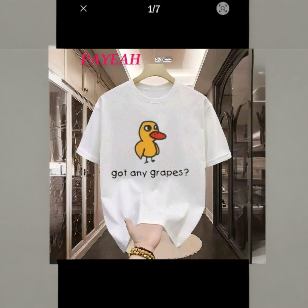White T-Shirt with Duck Graphic